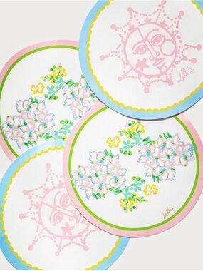 Lilly Pulitzer Floral & Sunburst Place mats  in Pink, Blue & Green
